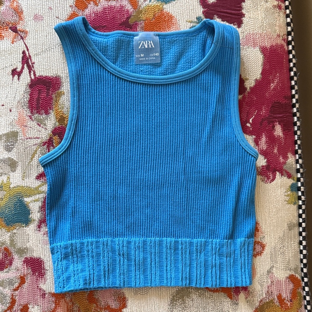 Zara Girls Vibrant Blue Sleeveless Top